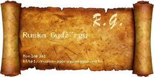 Ruska György névjegykártya